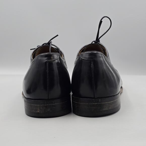 Johnston & Murphy Men's Size 11 Extra Wide VTG Black Leather Wingtip Oxfords - Picture 5 of 12